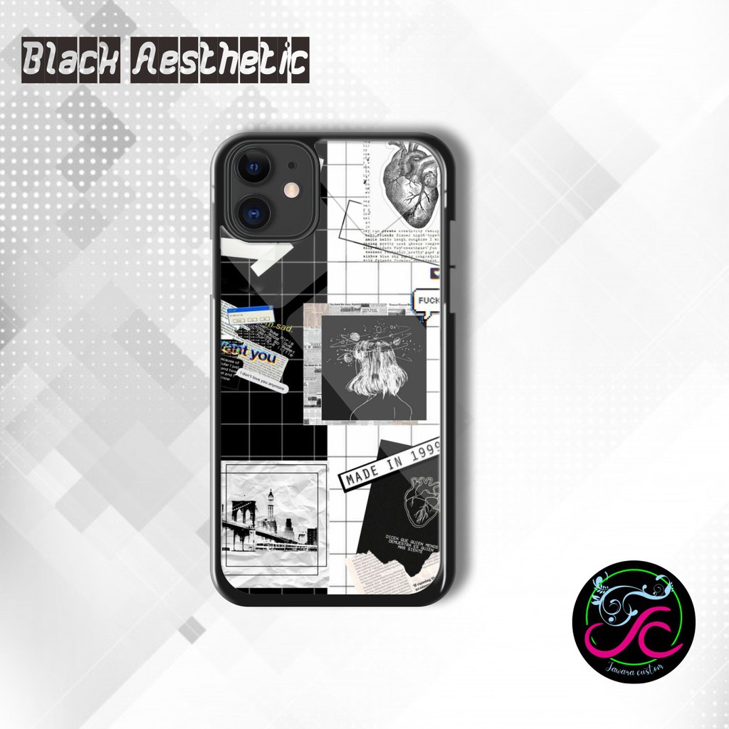 Hardcase 2D Glossy BLACK AESTHETIC Vivo Y53 Y11 Y12 Y15 Y17 Y12s Y19 U3 Y5s U20 Y1s Y20 Y20s JW2601-7