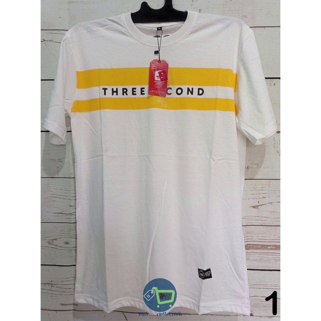 3 SECOND KAOS PRIA BRANDED BM ORI TERBARU 2021 XL