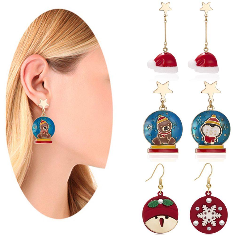Anting SOLIGHTER Panas Santa Claus Simplicity Asimetris