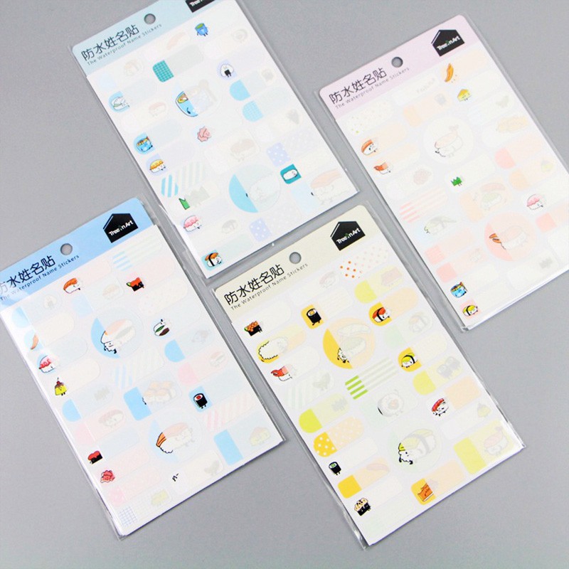 

Sushi Variety Waterproof Name Stickers (Stiker Dekorasi)