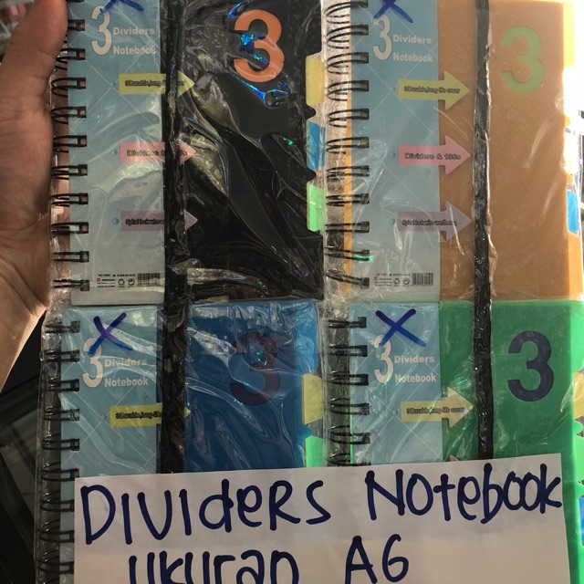 

Buku agenda ring divider a6 cover bolong 3