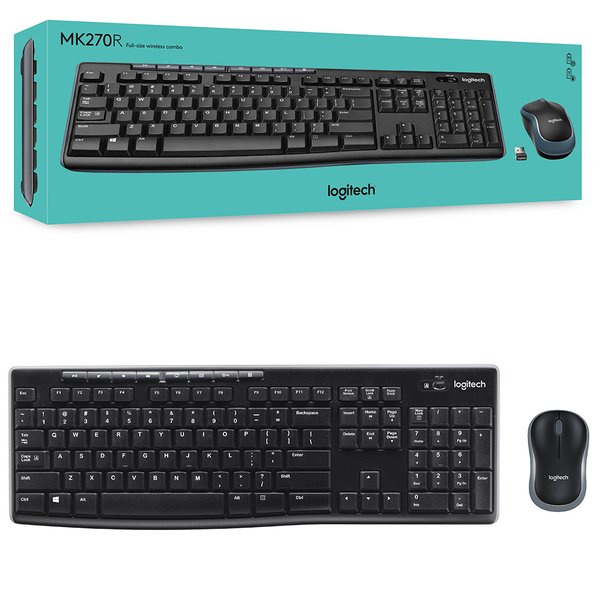 Keyboard + Mouse Logitech Wireless MK270R Combo Wireless Compact RESMI