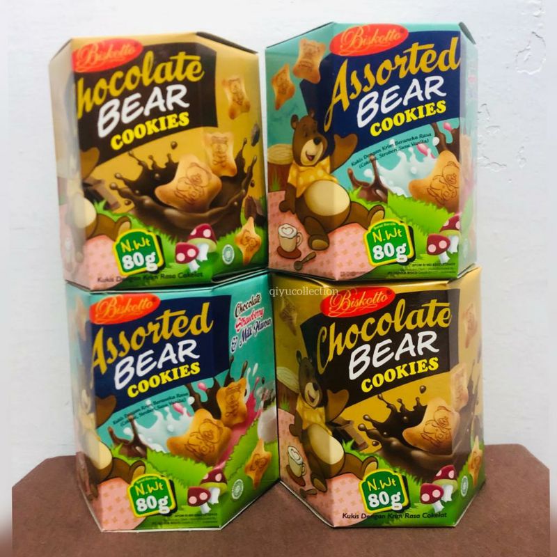 Bear Cookies Biskitop - Biskuit Bingkisan Murah - Kue Panda 80gr