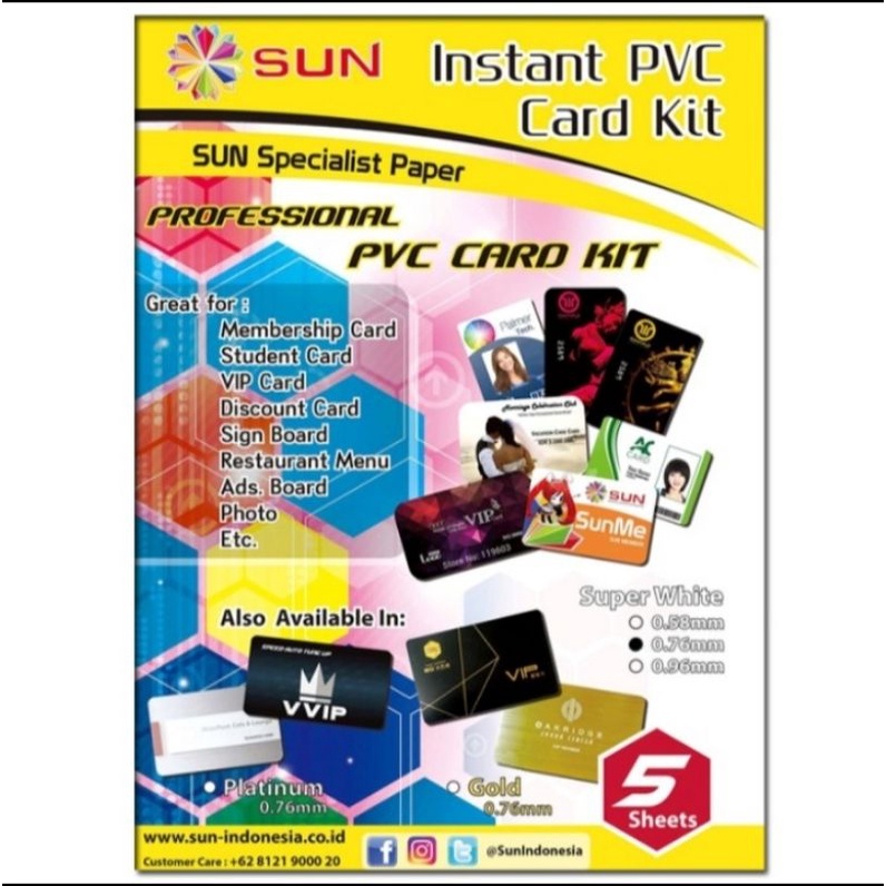 

Kertas PVC - SUN Professional PVC ID Card Super White 0.76mm 5 set