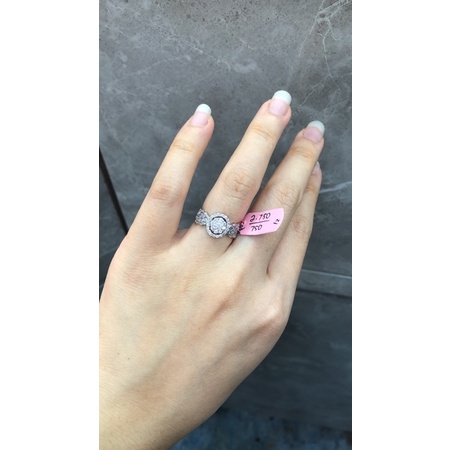 Cincin permata full emas putih asli 750/18karat