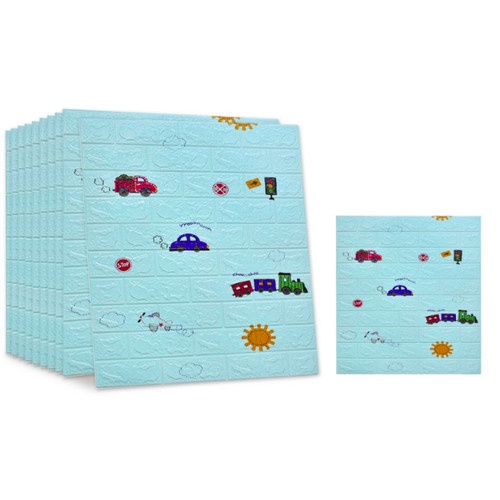 Wallpaper Foam 3D Stiker Dinding Dekorasi Minimalis Rumah Motif Lucu Ukuran 70 x 77 cm-1