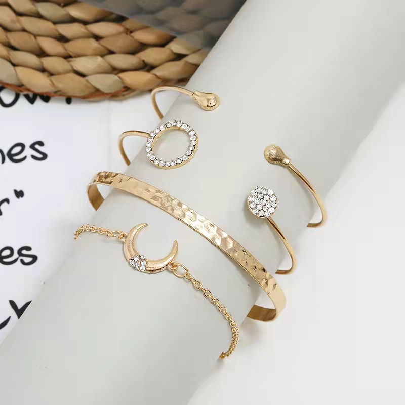 4 Pcs  Set Gelang Wanita Aksesoris Fashion Korean Style - Gelang Set Kekinian Wanita Import