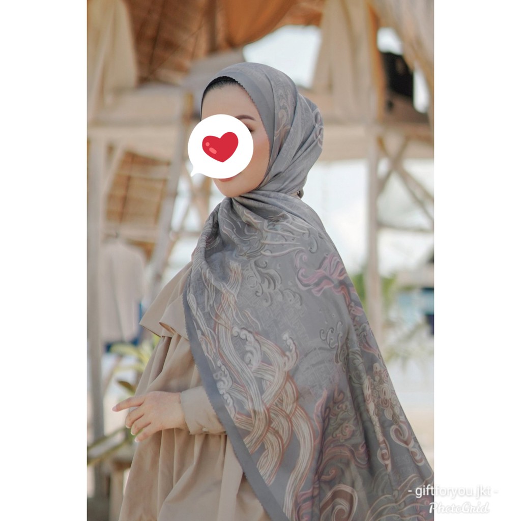 Buttonscarves The Wave Satin Shawl Hijab Button Scarves Jilbab Premium Stormy Kerudung Scarf Ori