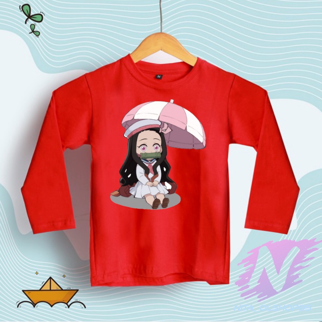 KAOS NEZUKO CHIBI BAJU KAOS ANAK LENGAN PANJANG ANIME DEMON SLAYER TERBARU