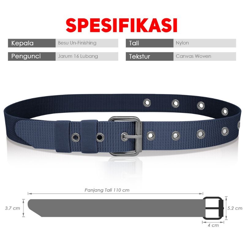 IKAT PINGGANG PRIA SABUK PRIA GESPER PRIA KEPALA RODA JARUM TALI NYLON KANVAS MEN BELT AKSESORIS FASHION