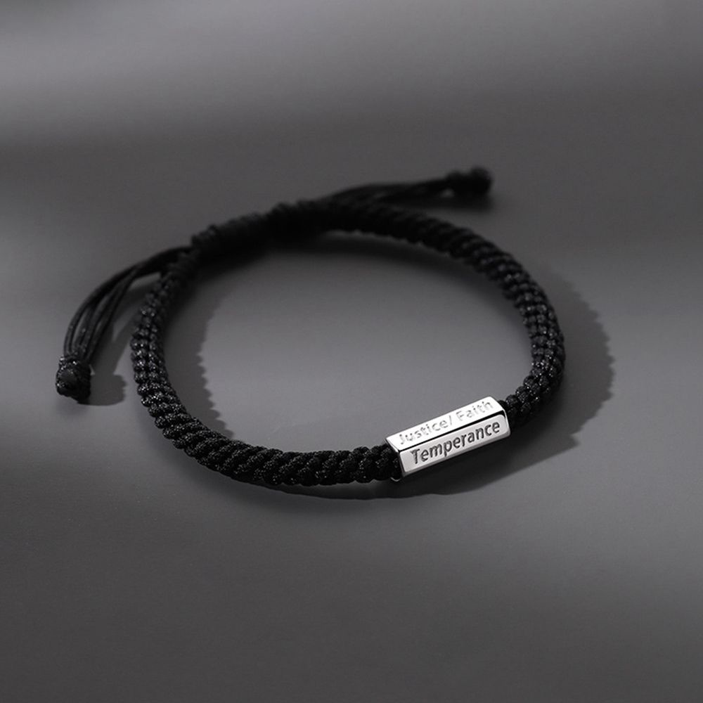 Needway  Gelang Tangan Tali Kepang Adjustable Gaya Punk Hip Hop Retro Untuk Pria / Wanita