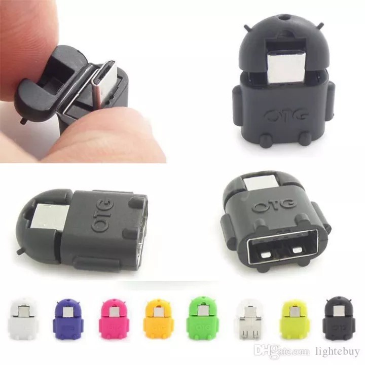 OTG Micro USB Adapter Android Bentuk Robot USB ON THE GO Robot