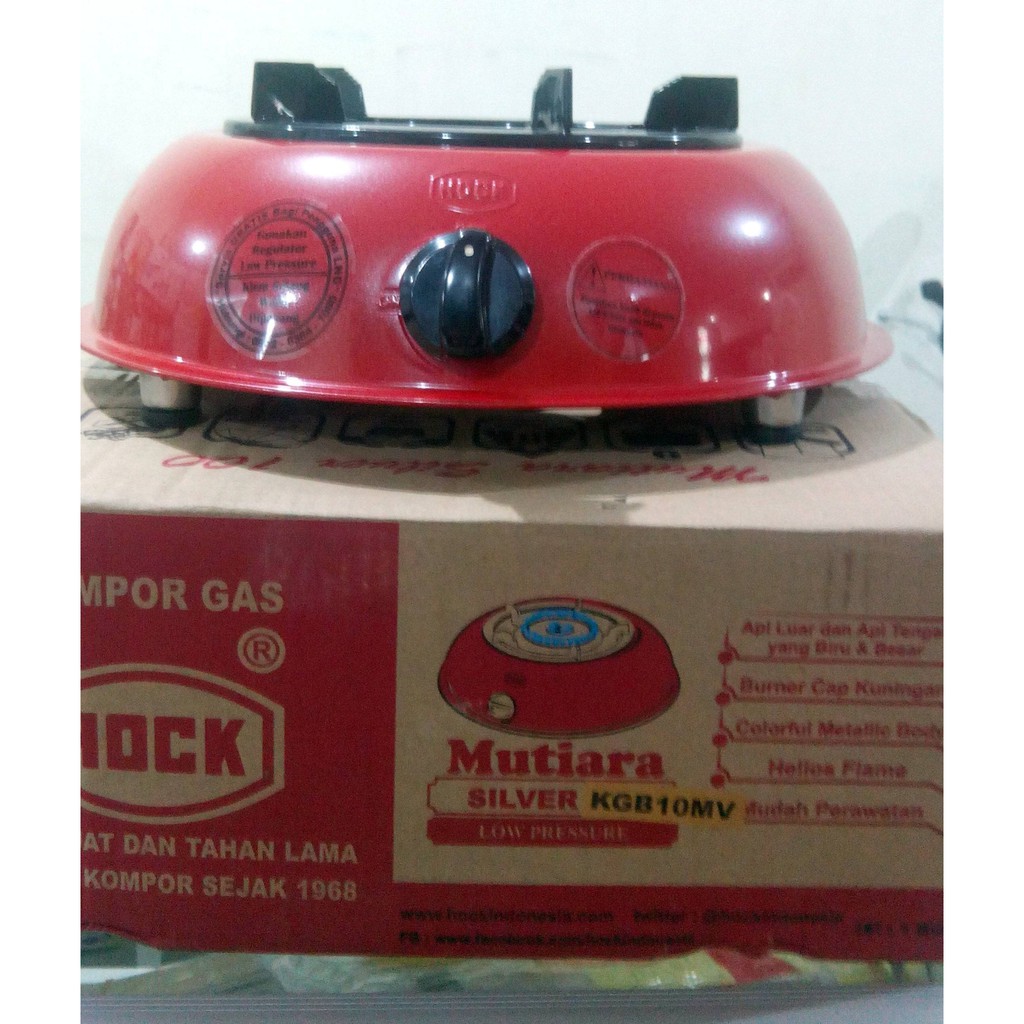 Kompor Gas 1 Tungku Hock Mutiara Silver KGB 10 MV