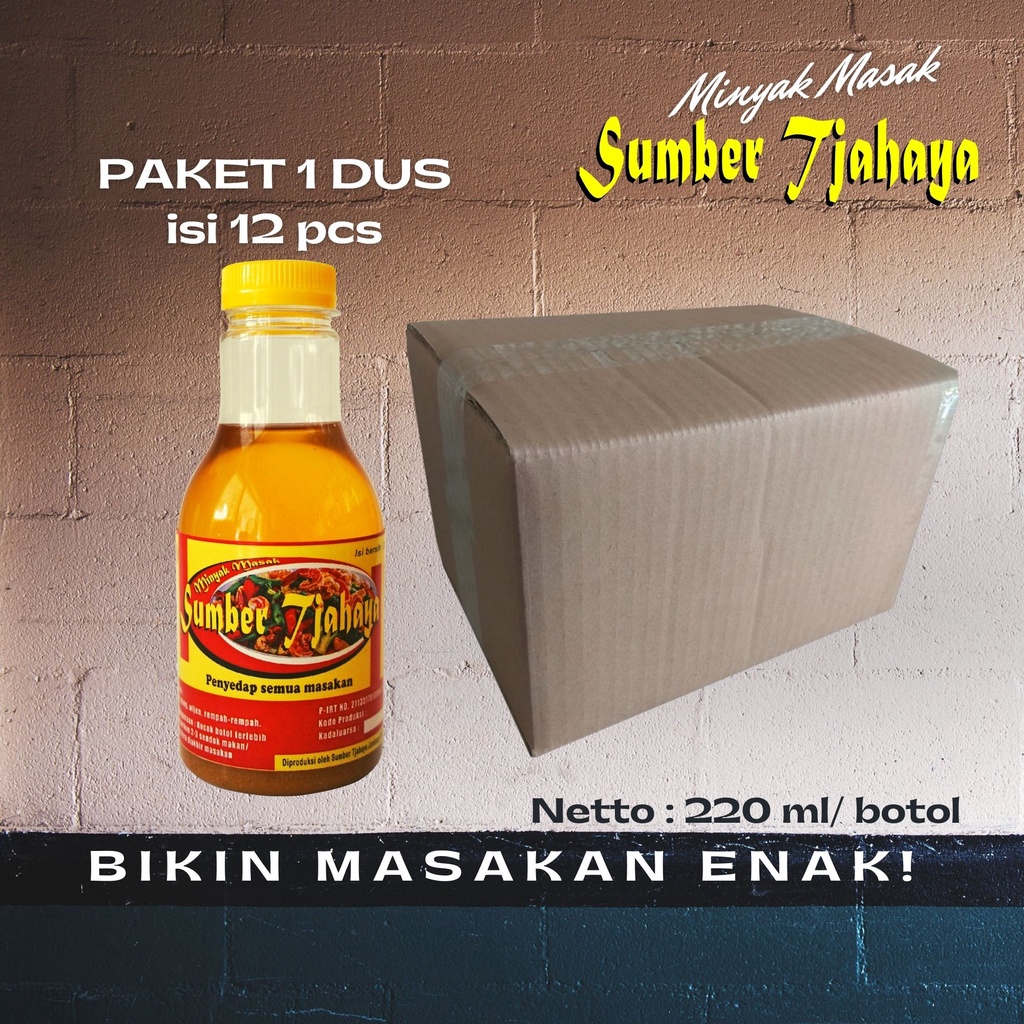 

MINYAK MASAK Sumber Tjahaya 1 dus (12 pcs), minyak bumbu/ penyedap tanpa MSG terbuat dr wijen udang & rempah rempah, HALAL