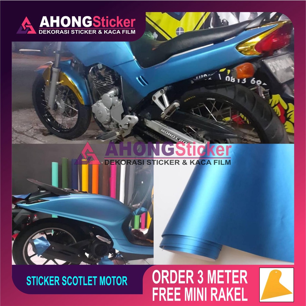 STIKER MOTOR METALIK DOF/ sticker scotlite doff skotlet chrome doff stiker skotlet motor satin chrom