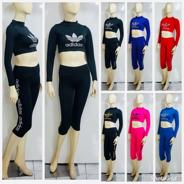 Setelan crop adidas