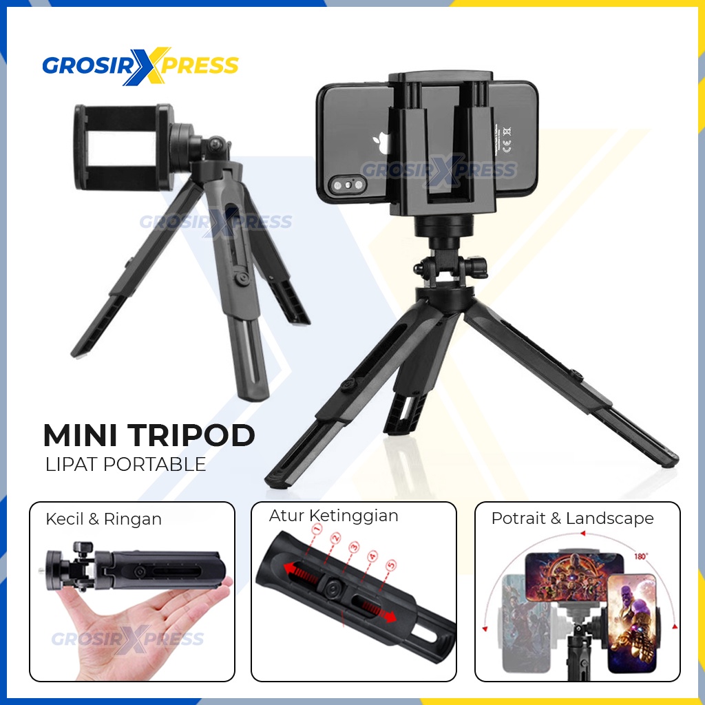 tripod mini hp stand tripod handphone tempat phone holder ponsel dan kamera universal mudah di bawa nb30