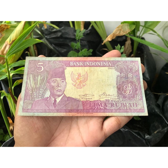 Uang Kuno 5 Rupiah Soekarno VF