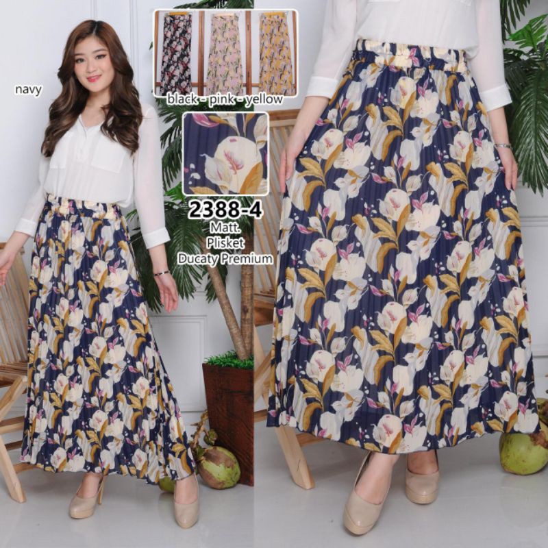 rok plisket kembang bahan sifon(premium)