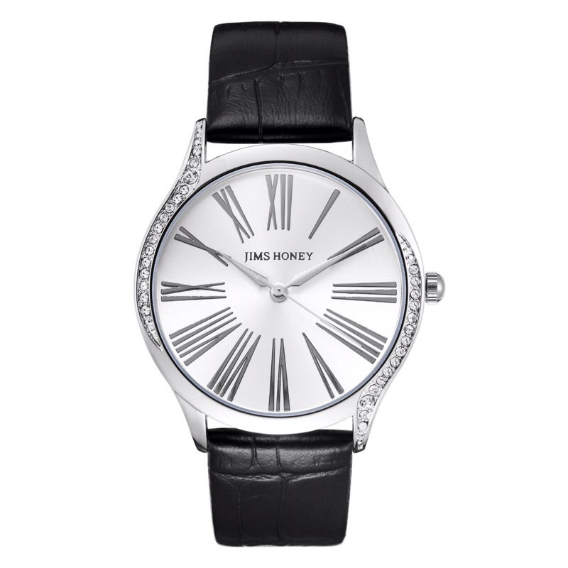 Jam Tangan Wanita Promo Jimshoney 8125 8125plus Watch Analog Jims Honey Sale Jam Murah bahan Kulit-8125 plus black