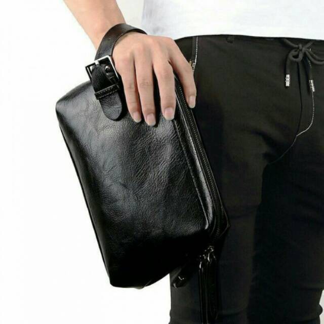 Tas Pria Keren Kulit Model Pouch Bag Branded Import