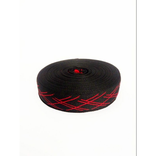 bisban tali webbing motif silang kode SM52 terbaru ukuran 2, 5 cm 1 roll  (20 meter)