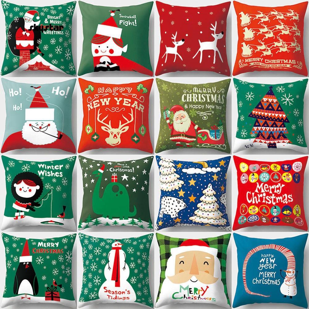 Sarung Bantal Dengan Bahan Halus Dan Gambar Motif Kartun Tema Natal Untuk Dekorasi Rumah Shopee Indonesia