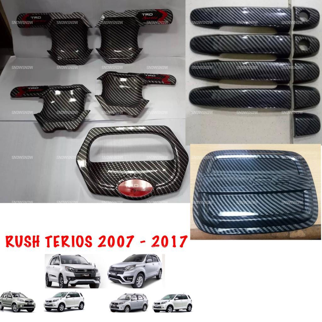 Paket Outer Handle Tank Cover Rush Terios Old Lama 2007 2015 2017 Carbon