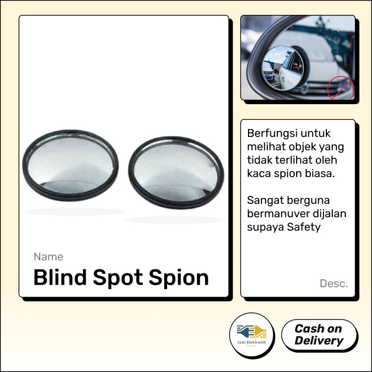 BLIND SPOT SPION / Kaca Cermin Spion Mini Tambahan Mobil Motor Blindspot