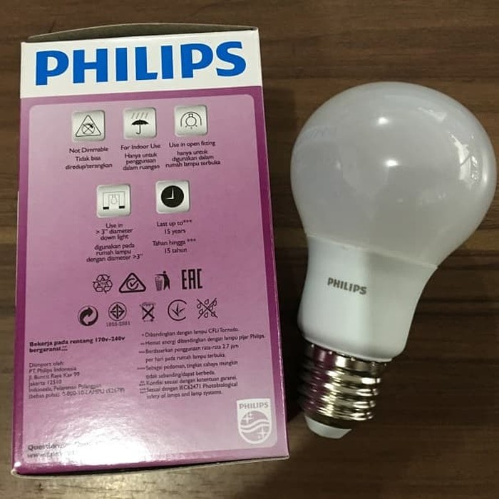 Lampu LED Philips 8W 8Watt 8 Watt Ori Hemat Energi