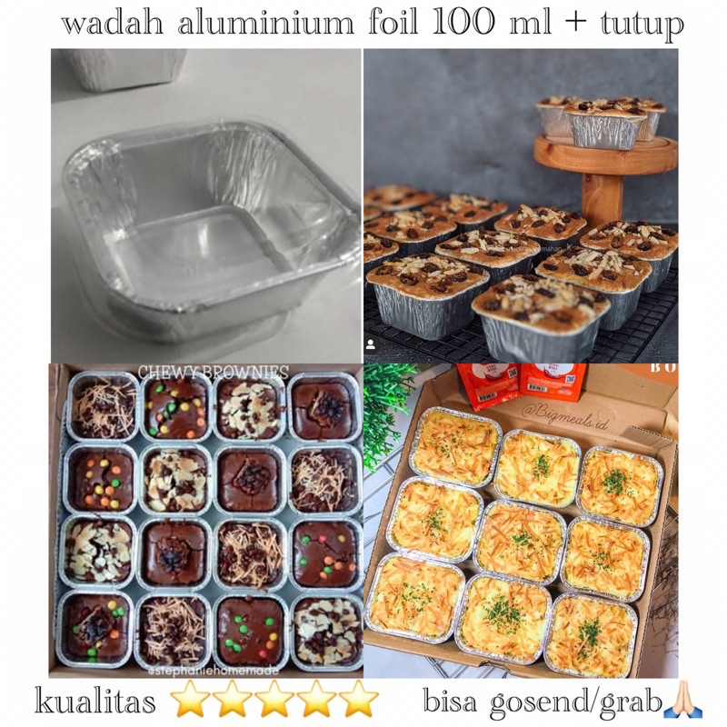 Isi 10pcs Wadah Aluminium Foil Cup 100 Ml Tutup Mika Promo Beli 250 Gratis 1 Shopee Indonesia