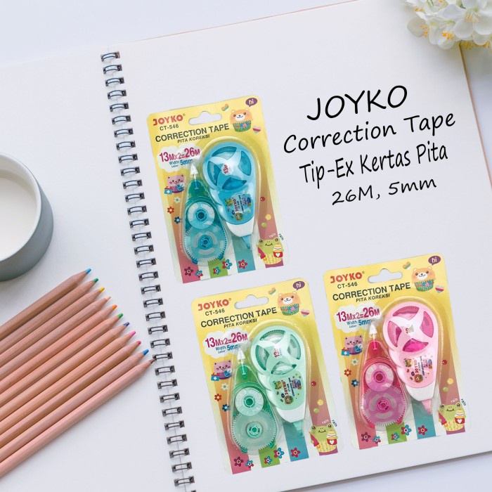 

Terbatas Joyko / Correction Tape / Tip-Ex Kertas Pita / 26M Ct-546 Hot Sale