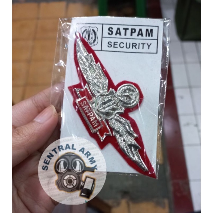 Lencana Wing Satpam Putih - Atribut Satpam Terbaru