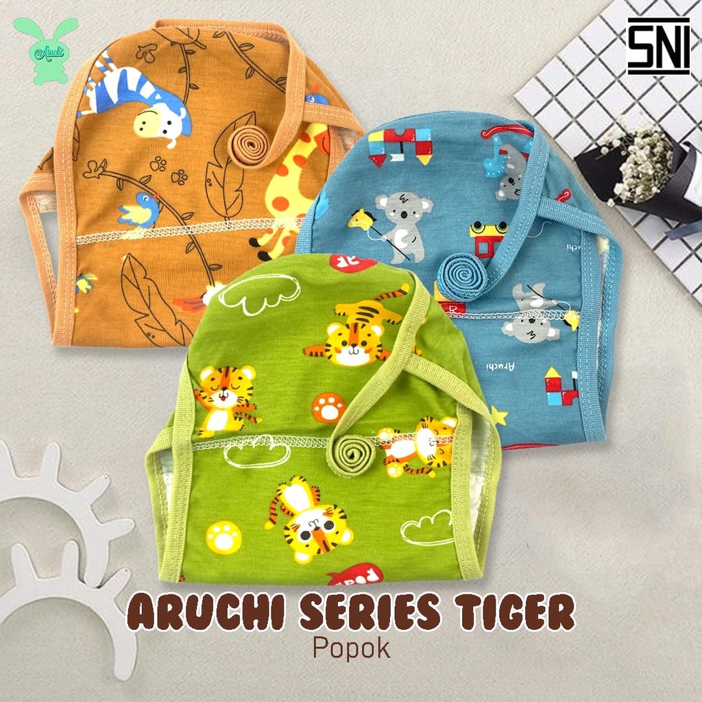 3 PCS Popok kain MOTIF Bayi Aruchi velvet  Bahan Lembut  ISI 3 PCS