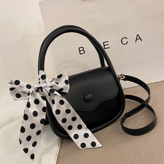 KOREAN RIBBON HANDBAG TRENDY / TAS TANGAN PITA KOREA LUCU / tas slempang kulit / tas selempang korea import / leather bag girly / hammock bag