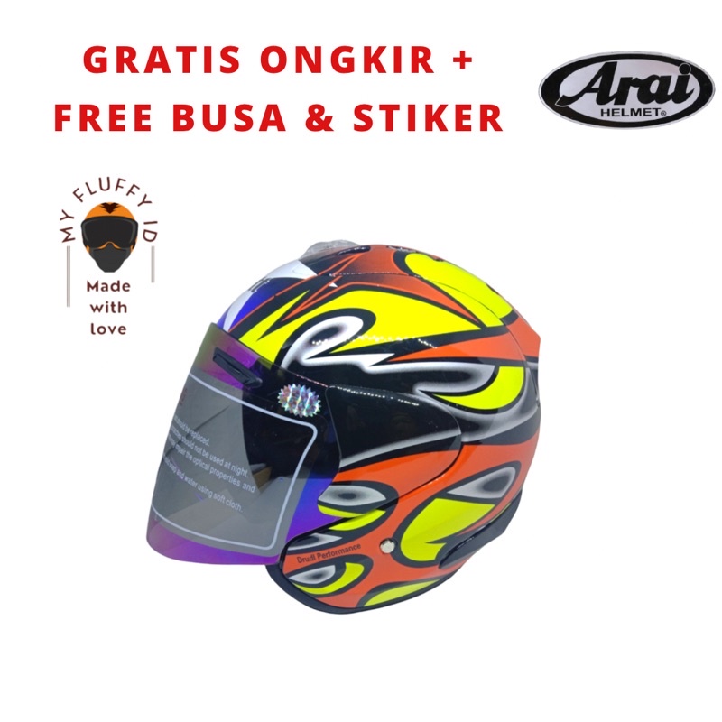 HELM SCOTT EDWARD REPLICA ARAI RAM 4 NOT TSR + STIKER ARAI