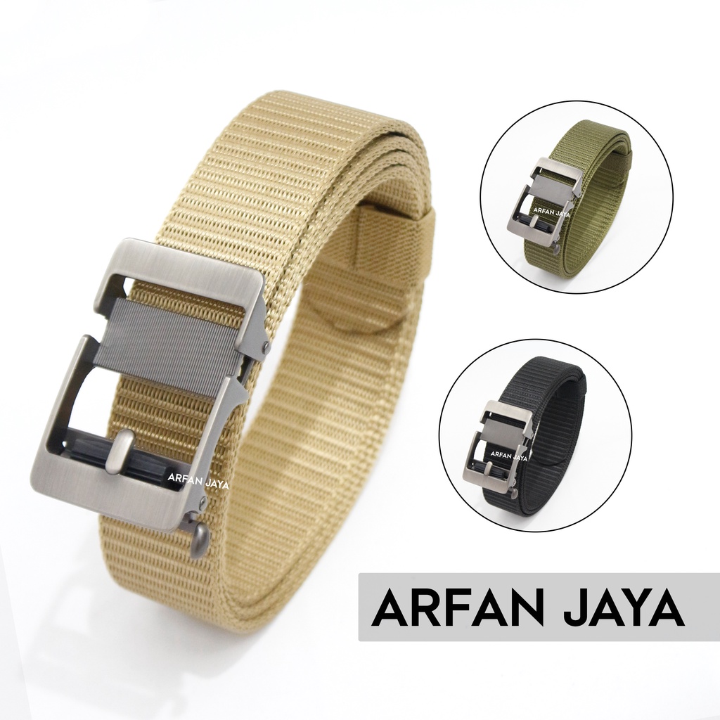Arfan Jaya Store - Ikat Pinggang Pria Terlaris Model Rel - Ikat Pinggang Bahan Nylon