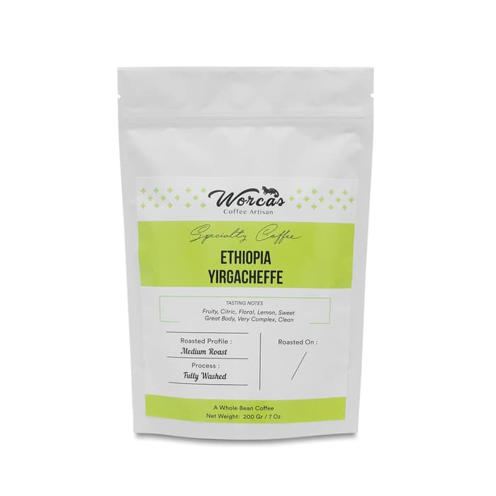 

WORCAS Arabica Ethiopia Yirgacheffe 200gr Medium Roasted Coffee - kkp419