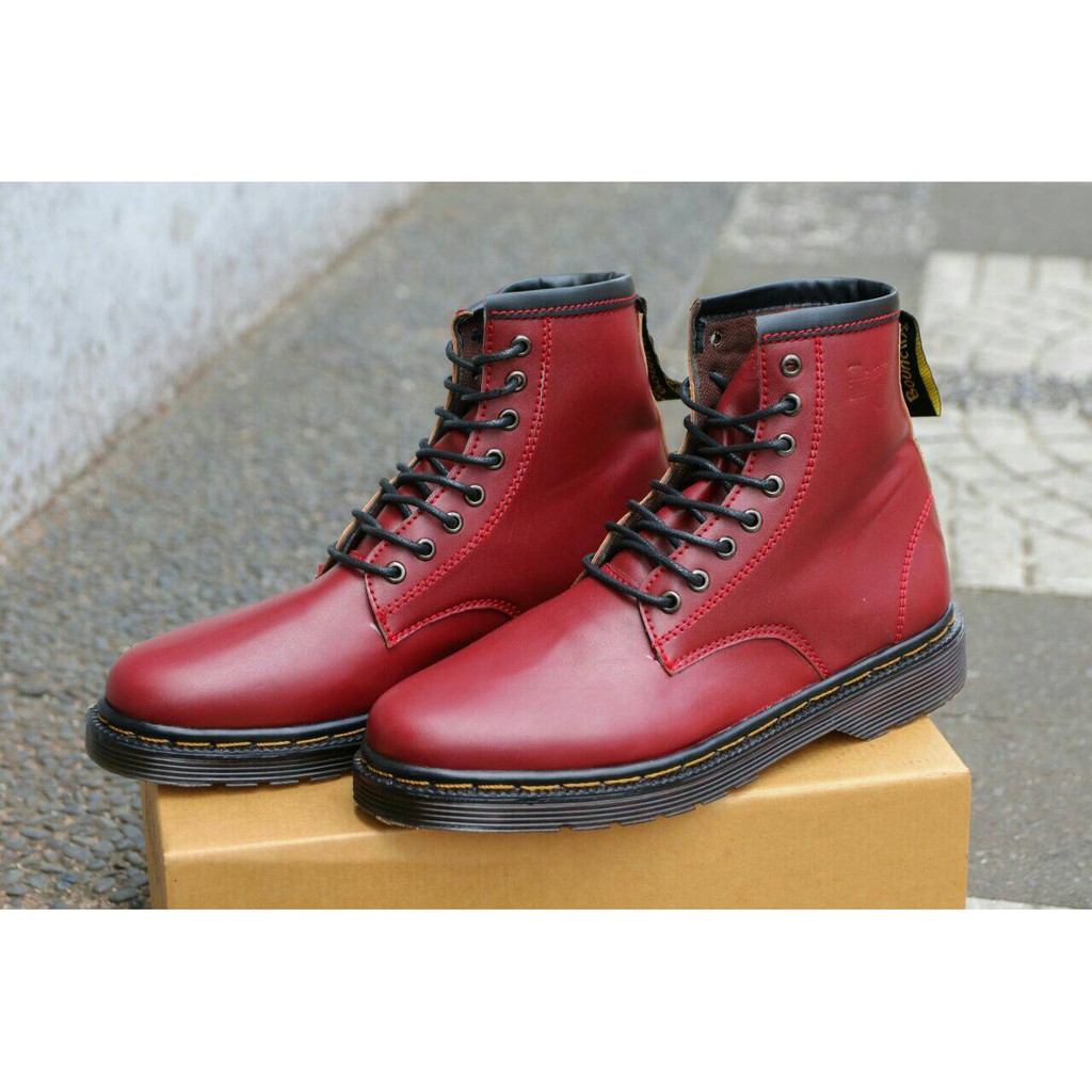 Sepatu boot Dr. Martens Docmart boots murah maroon black brown casual pria wanita