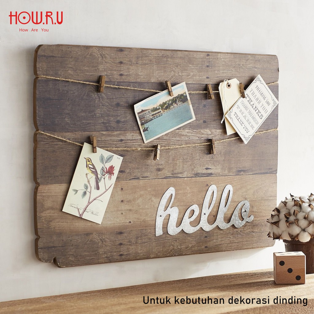 HOW.R.U | Wooden Clip Jepitan Foto untuk Dekorasi kamar dan pesta (+ String)