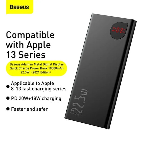 Powerbank BASEUS Adaman Metal Digital Display QC 10000mAh 22.5W - PPAD