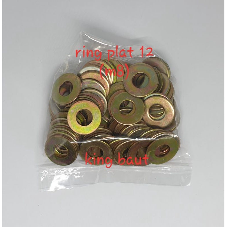(Paket 100 pcs) Ring Plat 12 (m8) Kuning