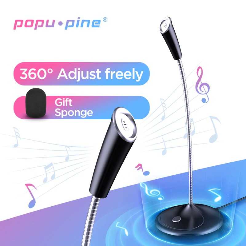 IDN TECH - Popupine Studio Stereo Recording Microphone 360 Degree 3.5mm - SF300