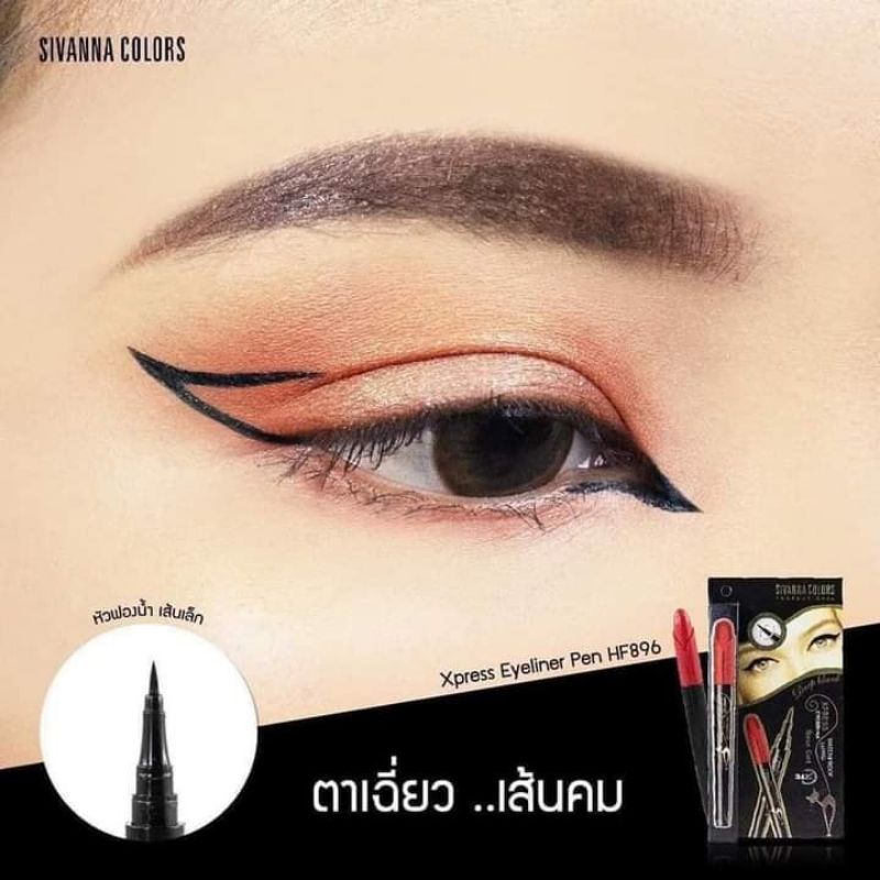 TERMURAH Sivanna Colors Xpress Eyeliner Pen Rose Cat Deep Black Waterproof ORIGINAL NOB