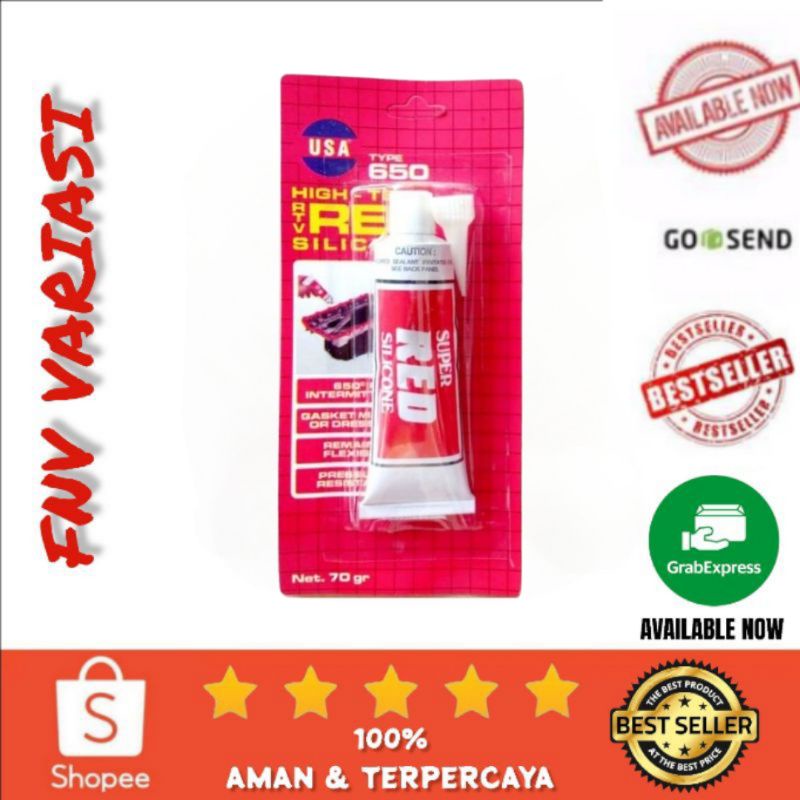 Lem Gasket Red Silicone USA 30GR 70GR
