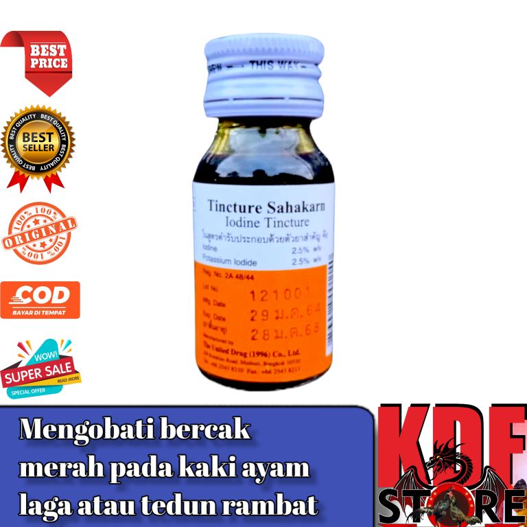 Obat Flek Merah Tedun Rambat Pada Kaki Ayam Iodine - 15ml