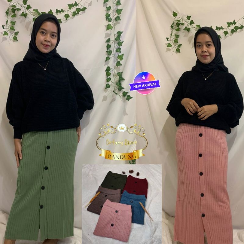 [ NEW ARRIVAL ] ROK RAJUT KANCING PREMIUM // ROK RAJUT SKRIT// ROK RAJUT KANCING PANJANG