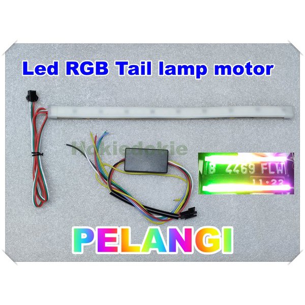 Miliki Led tail lamp RGB motor pelangi 28cm Terjangkau