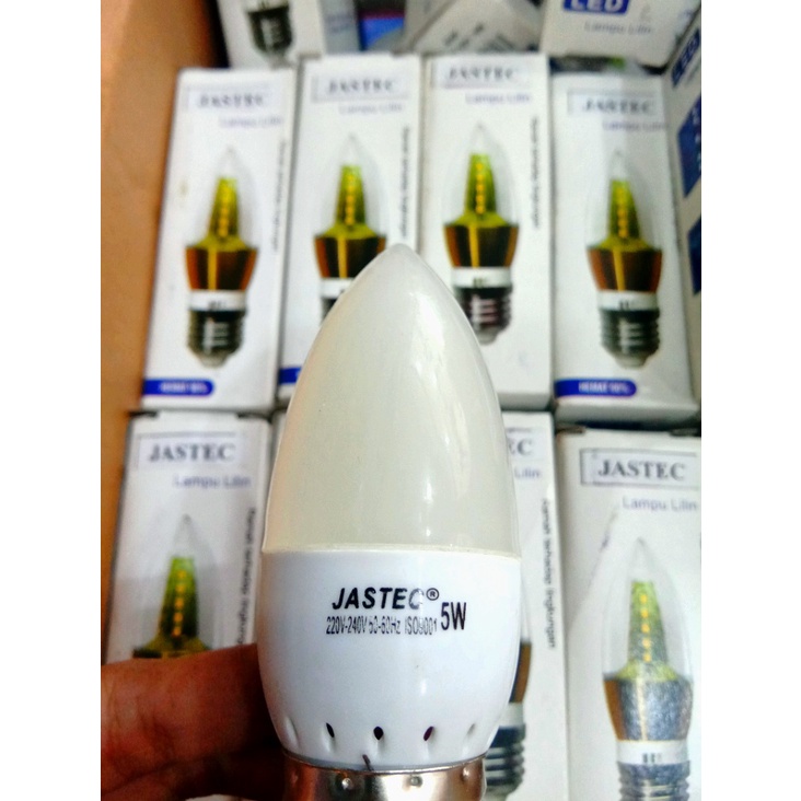LAMPU LED CANDLE JASTEC 5W PUTIH