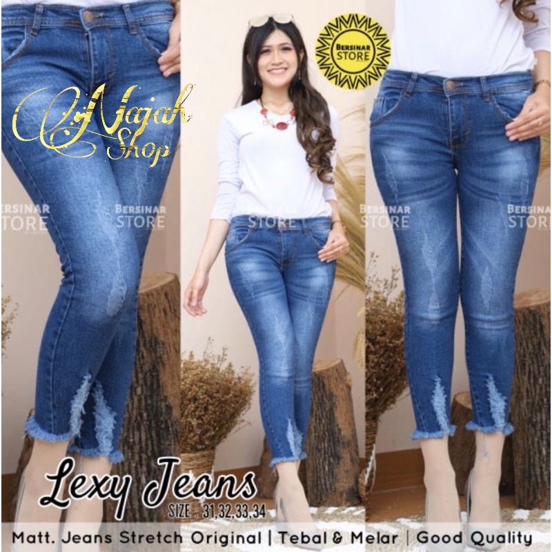 (27-34) TERBARU READY STOCK  LEXY JEANS 7/9 JUMBO / CELANA JEANS WANITA / lexy jeans 7/9
Wanita